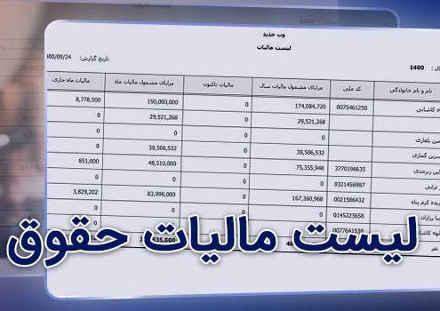 آموزش سامانه مالیات بر حقوق و ارسال لیست مالیات حقوق 1400