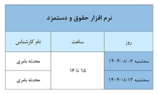 تقویم آموزشی آبان ماه نرم افزار حسابداری فرداد
