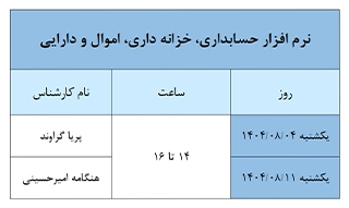 تقویم آموزشی آبان ماه نرم افزار حسابداری فرداد